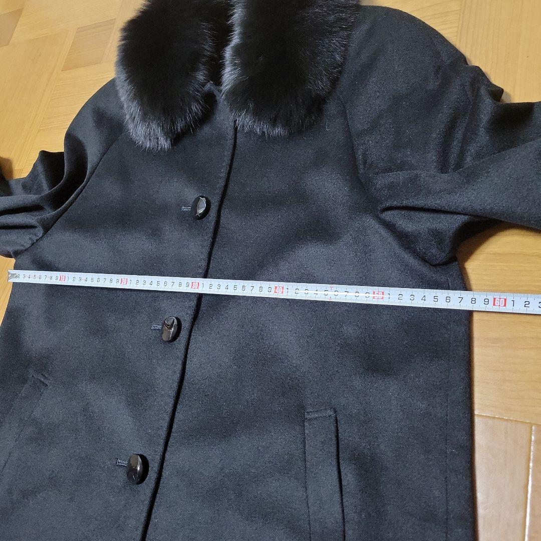 カシミヤ１００%ブルーフォックス高級ロングコート