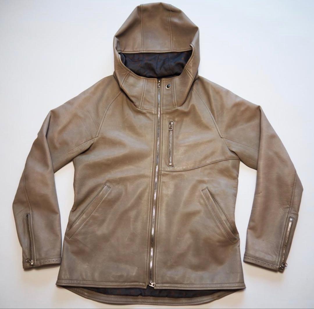 GRANT レザーフーディジャケットパーカー 牛革