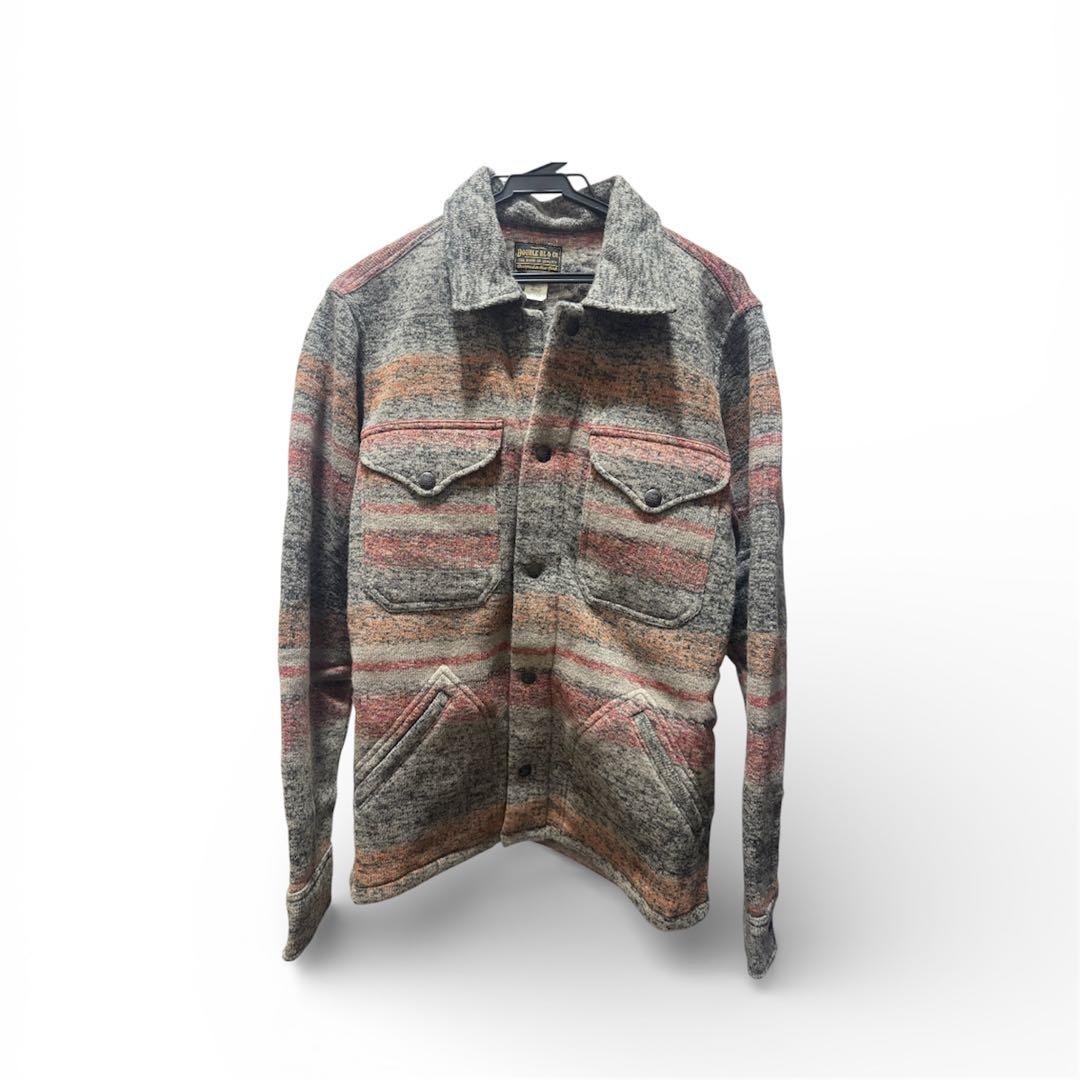 「新品タグ付き未使用」RRLストライプド ダブルニット ウールブレンド