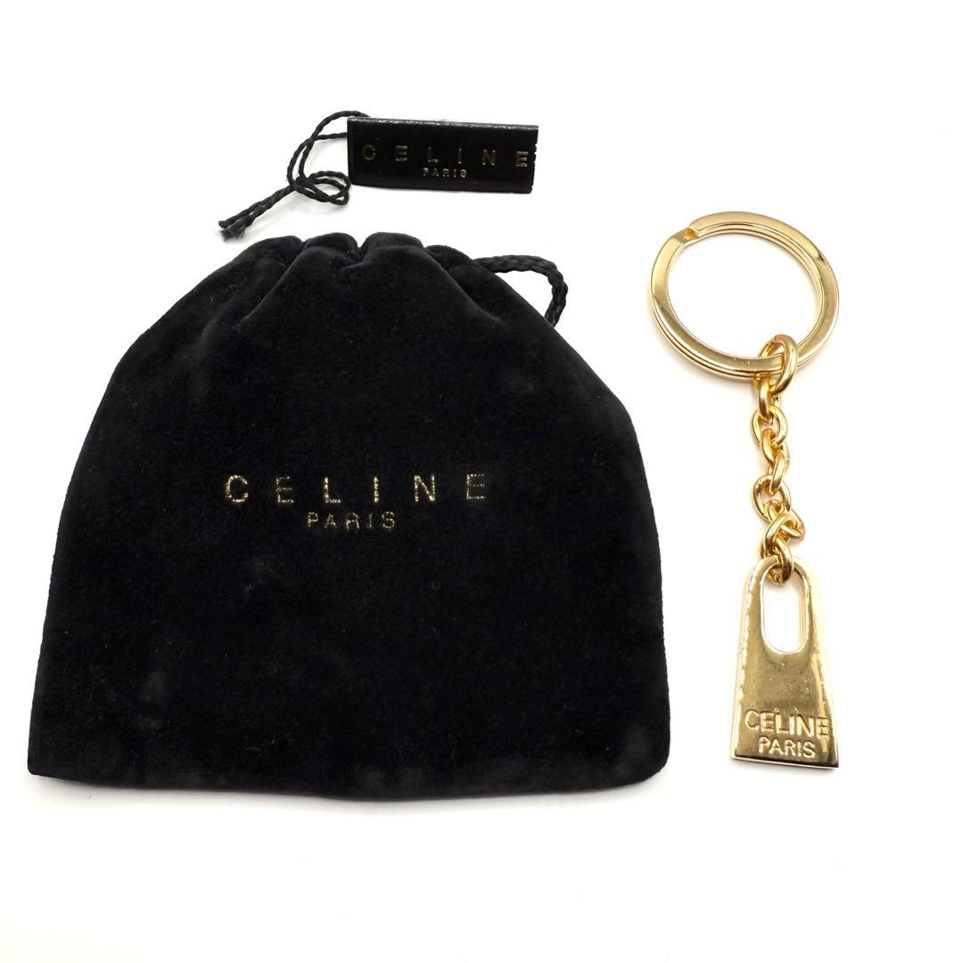 未使用　CELINE セリーヌ　キーホルダー　ゴールドカラー　ヴィンテージ