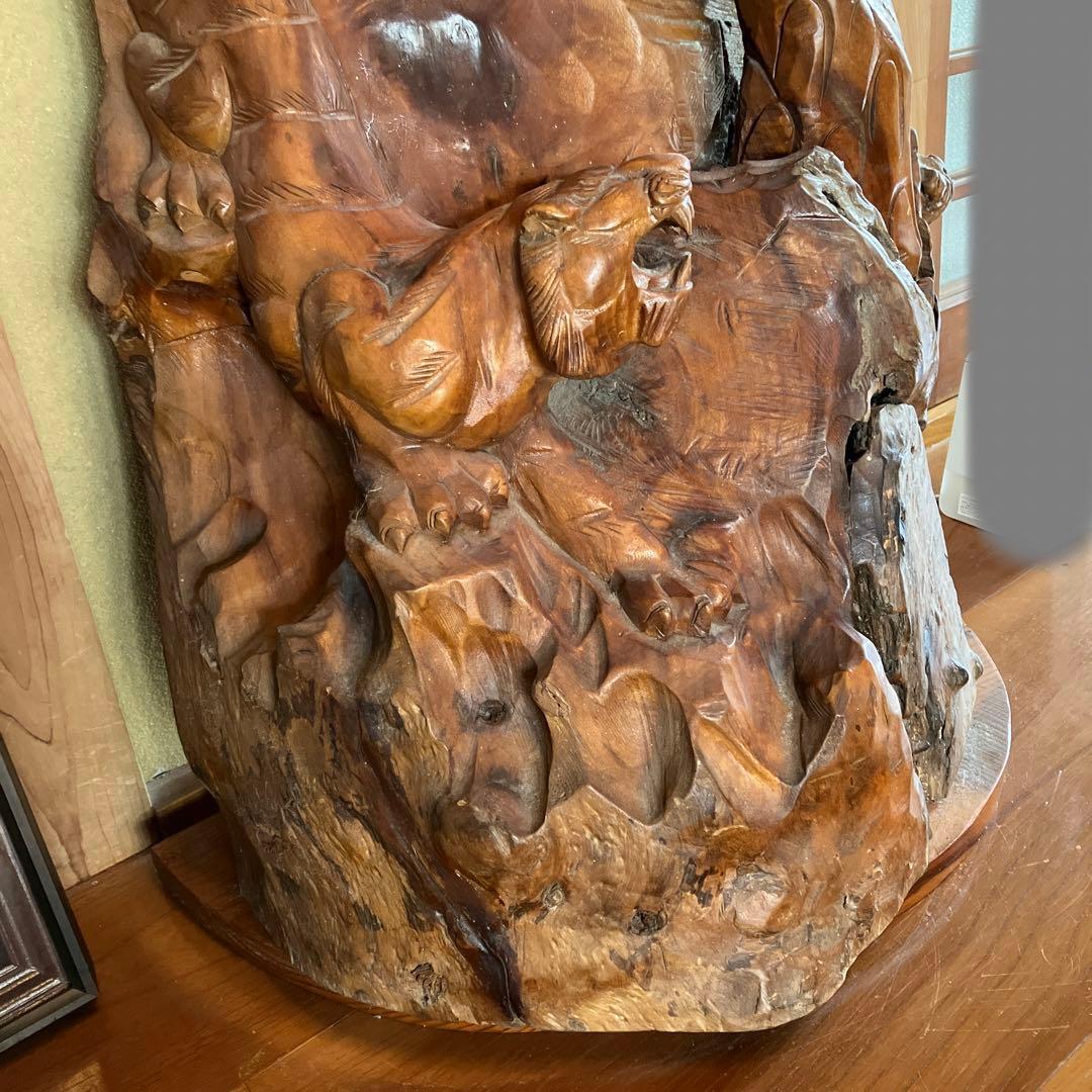 木彫り　置物　玄関アート