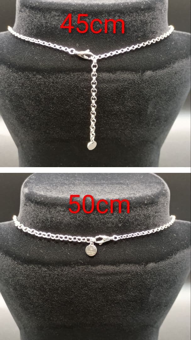 GUCCI あずきチェーン ガンメタ 50cm SILVER925