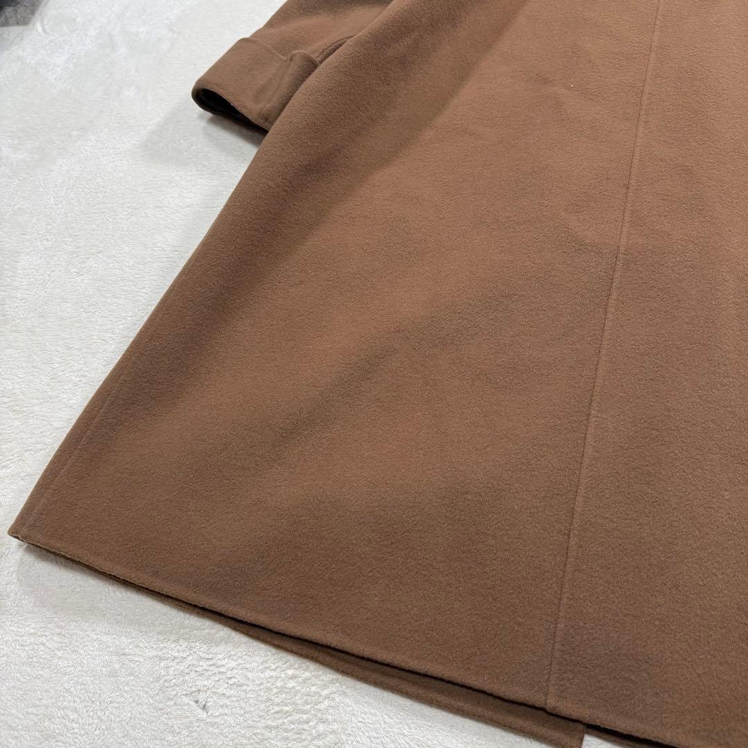 Leilian カシミヤ混 ダブル ロングコート フォックスファー 13+