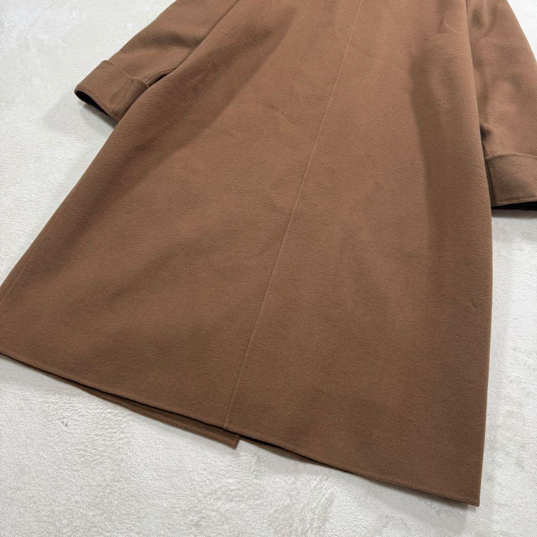 Leilian カシミヤ混 ダブル ロングコート フォックスファー 13+