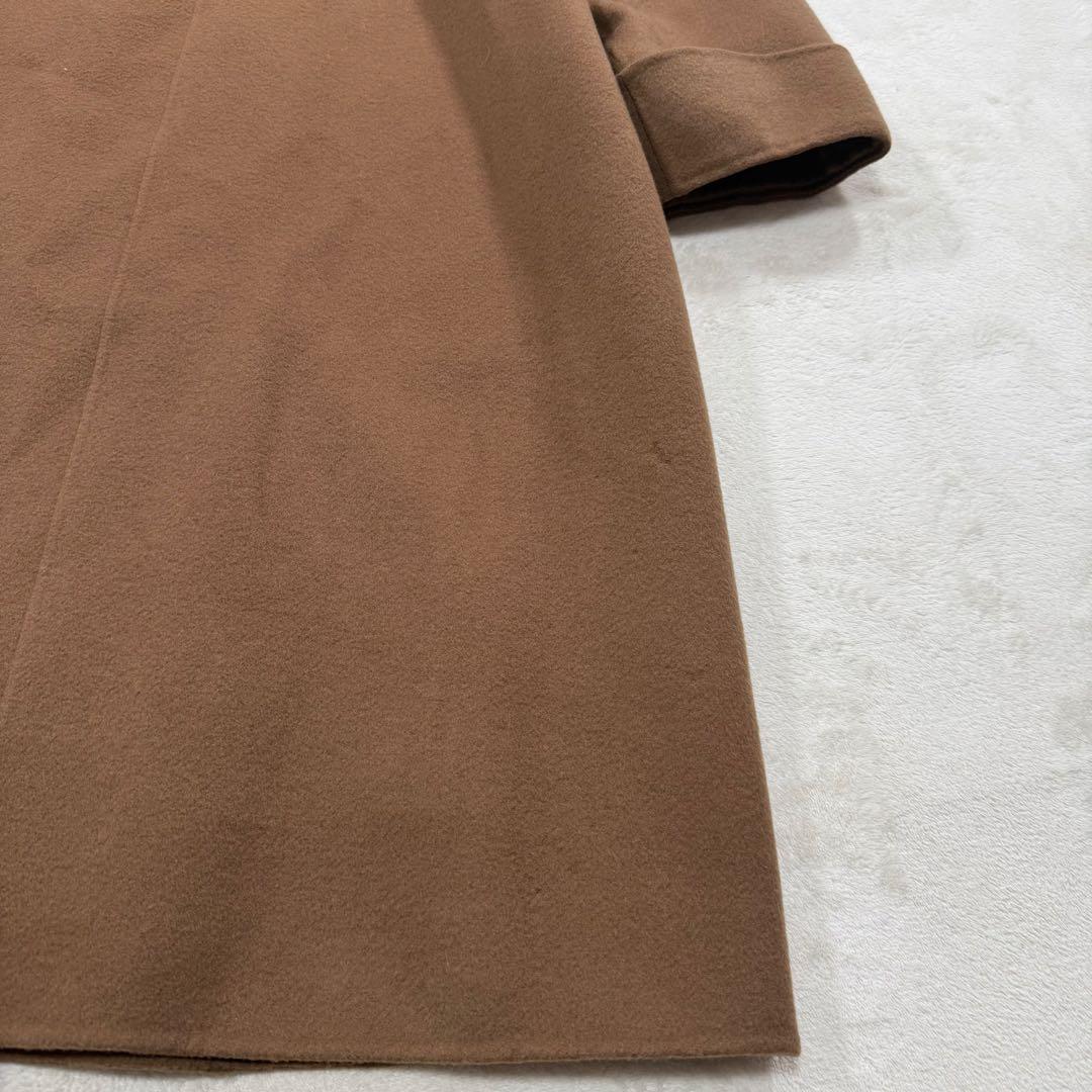 Leilian カシミヤ混 ダブル ロングコート フォックスファー 13+