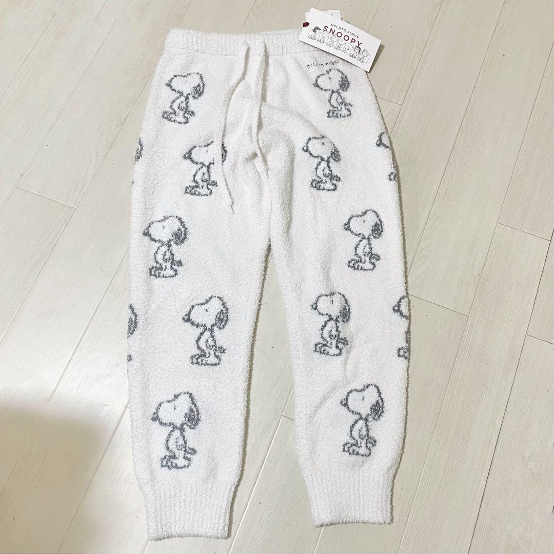 【新品】ジェラートピケ 【PEANUTS】SNOOPY ジャガード ロングパンツ