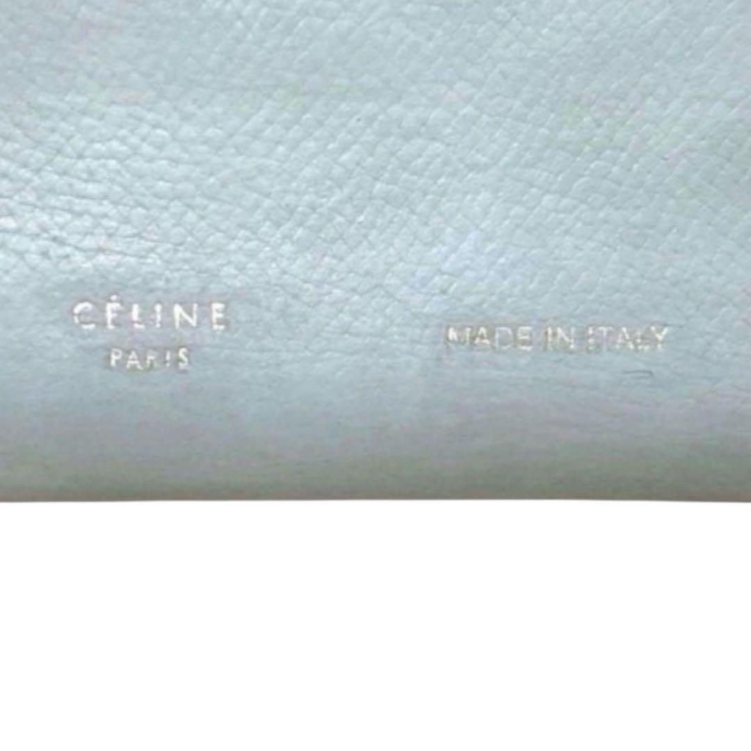 セリーヌ　折り財布　ストラップマルチファンクション　バイカラー　ライトブルー