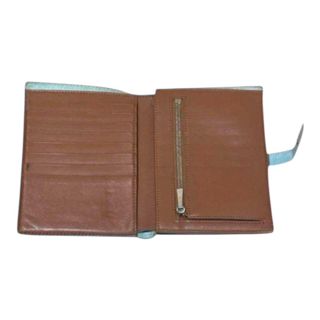 セリーヌ　折り財布　ストラップマルチファンクション　バイカラー　ライトブルー