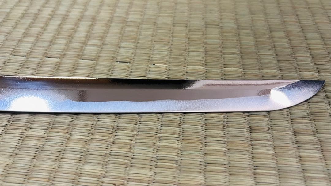 模造刀 太刀 桐家紋 梨子地塗り 龍目貫 陣太刀 やや難あり 250505-2