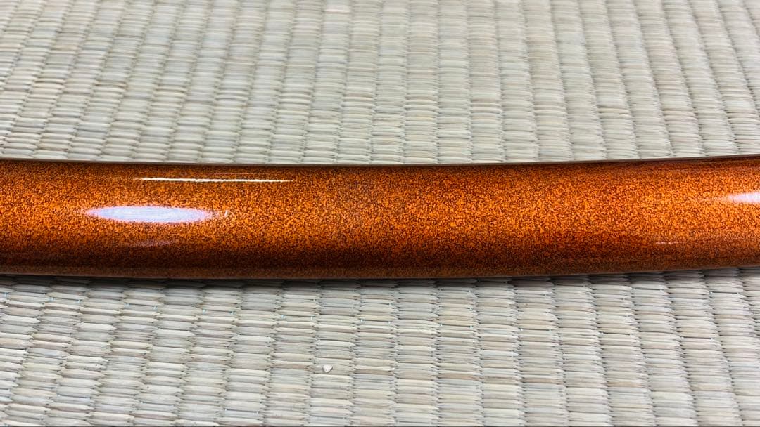 模造刀 太刀 桐家紋 梨子地塗り 龍目貫 陣太刀 やや難あり 250505-2