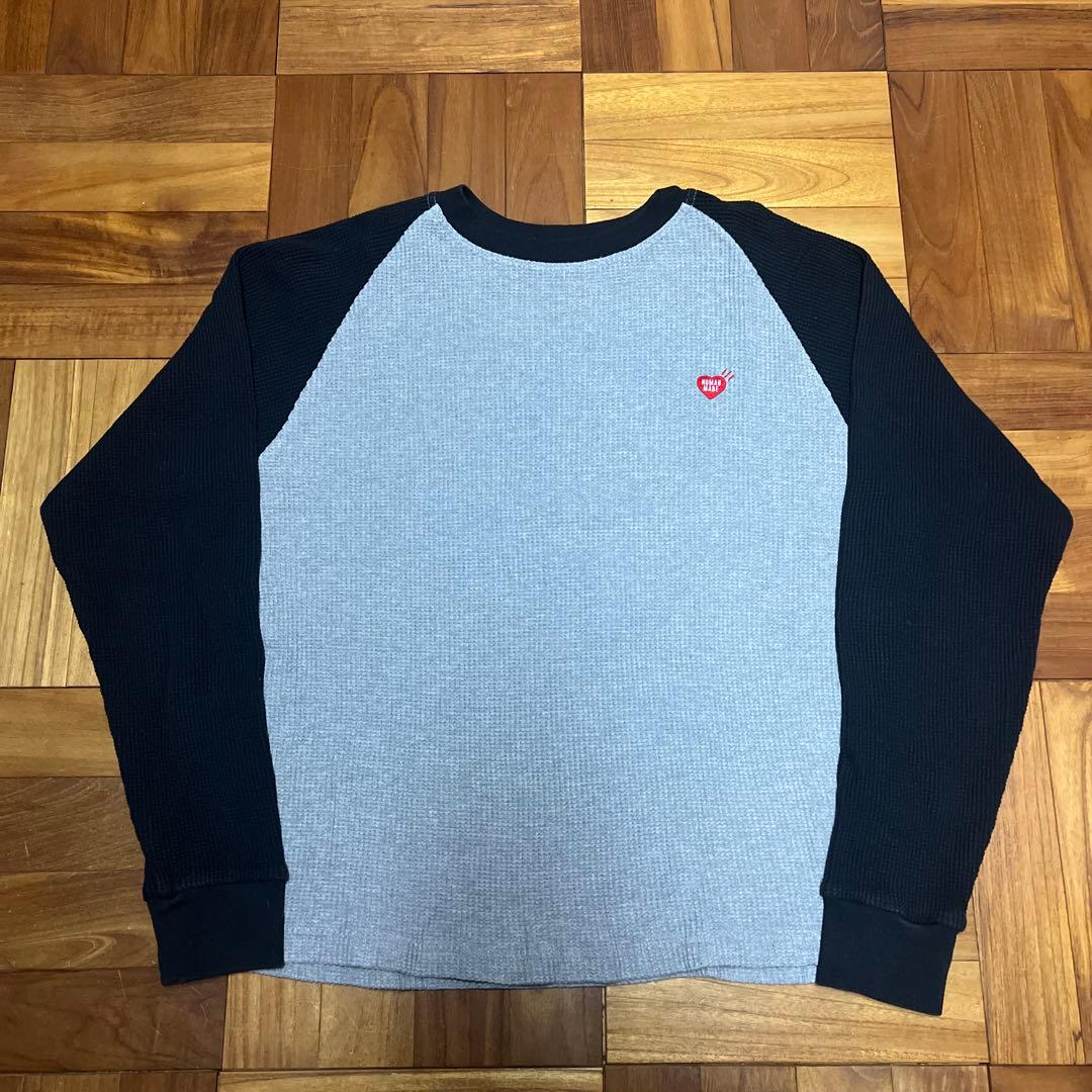 HUMAN MADE 長袖サーマル　グレー/ブラック