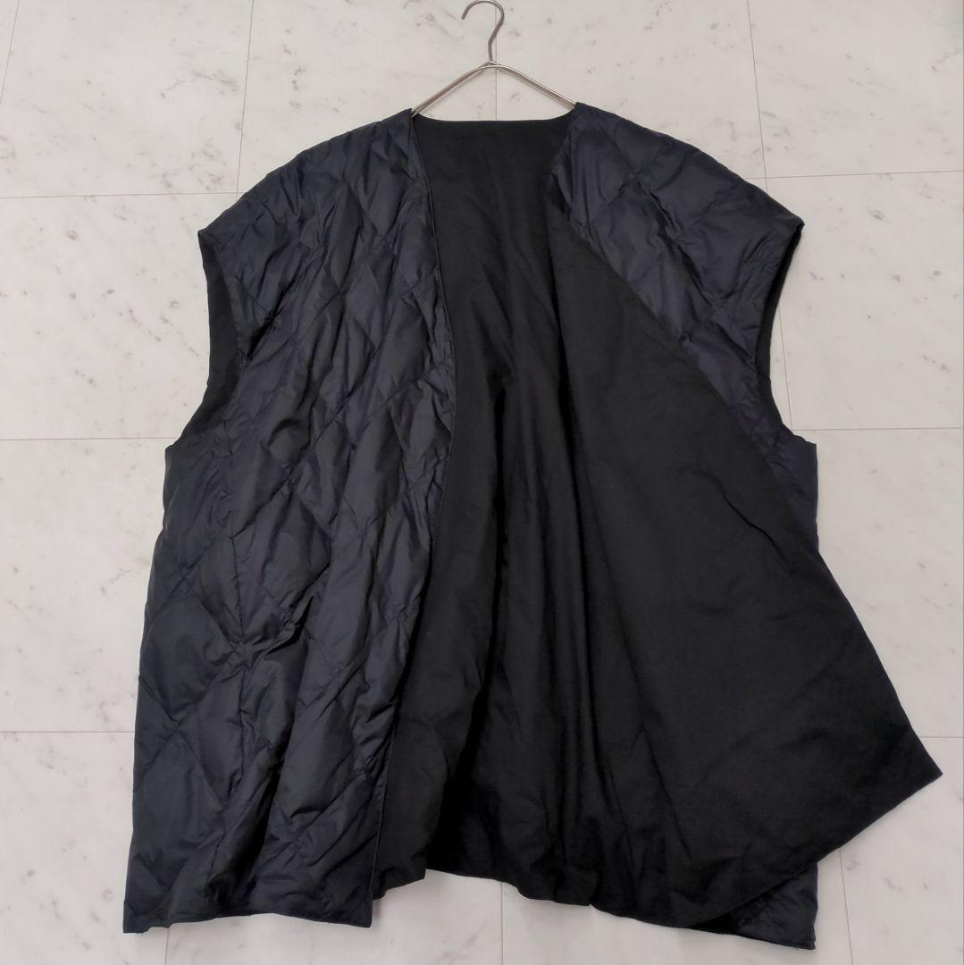 ソラモナポッシェ solamonat pocheリバーシブルビッグダウンベスト黒