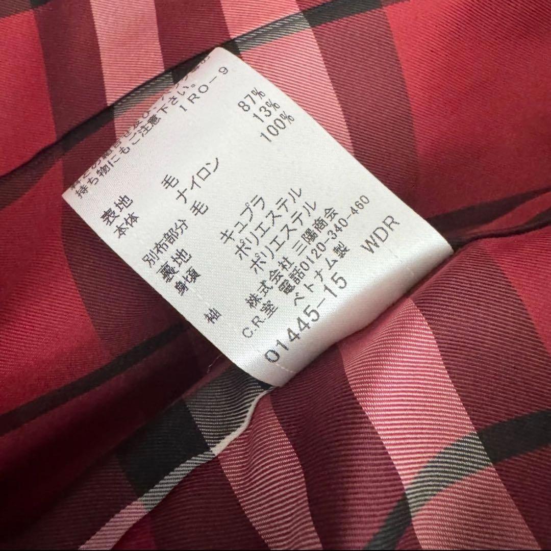 バーバリーブルーレーベル　ロングコート　金ボタン　黒　36 ノバチェック　ダブル