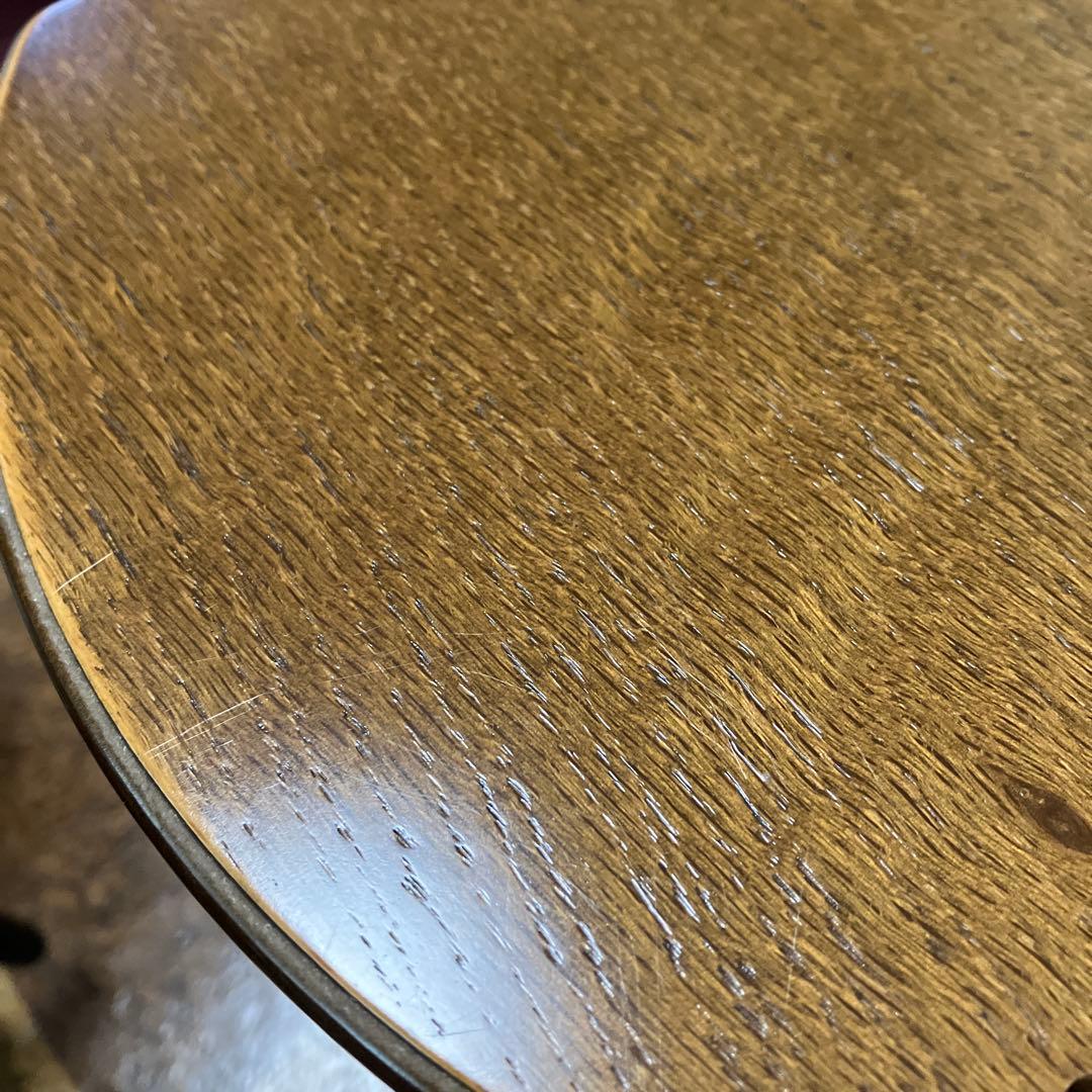 パリの雑貨屋　廃番品　ハンドメイド木製スツール　ミニテーブル　ダークブラウン