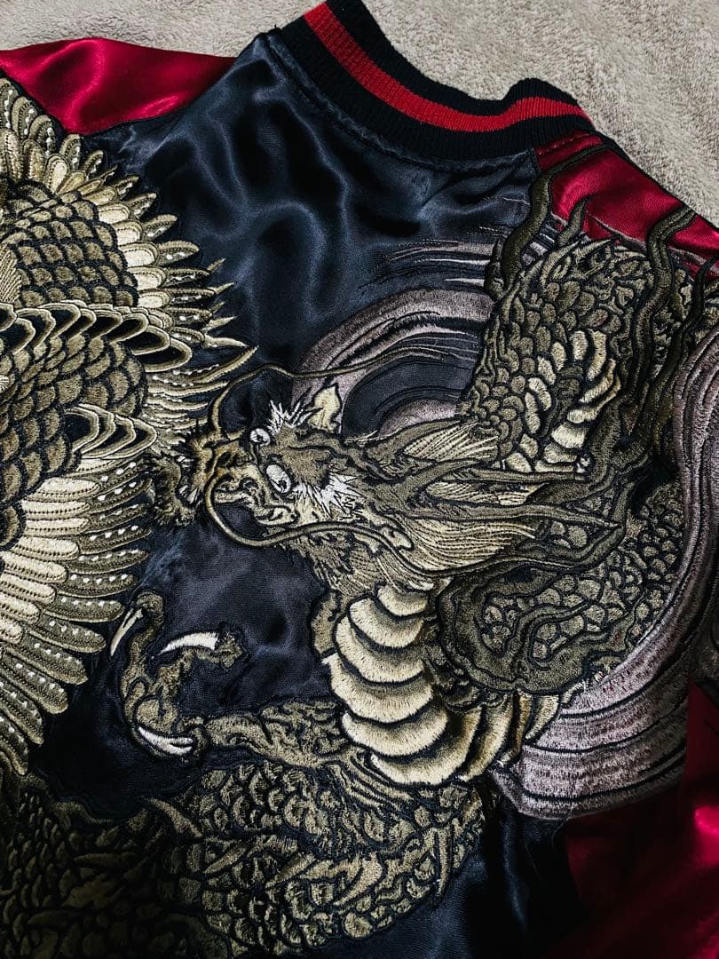 美品 japanese SCRIPT 龍２面用 日本限定スカジャン unisex