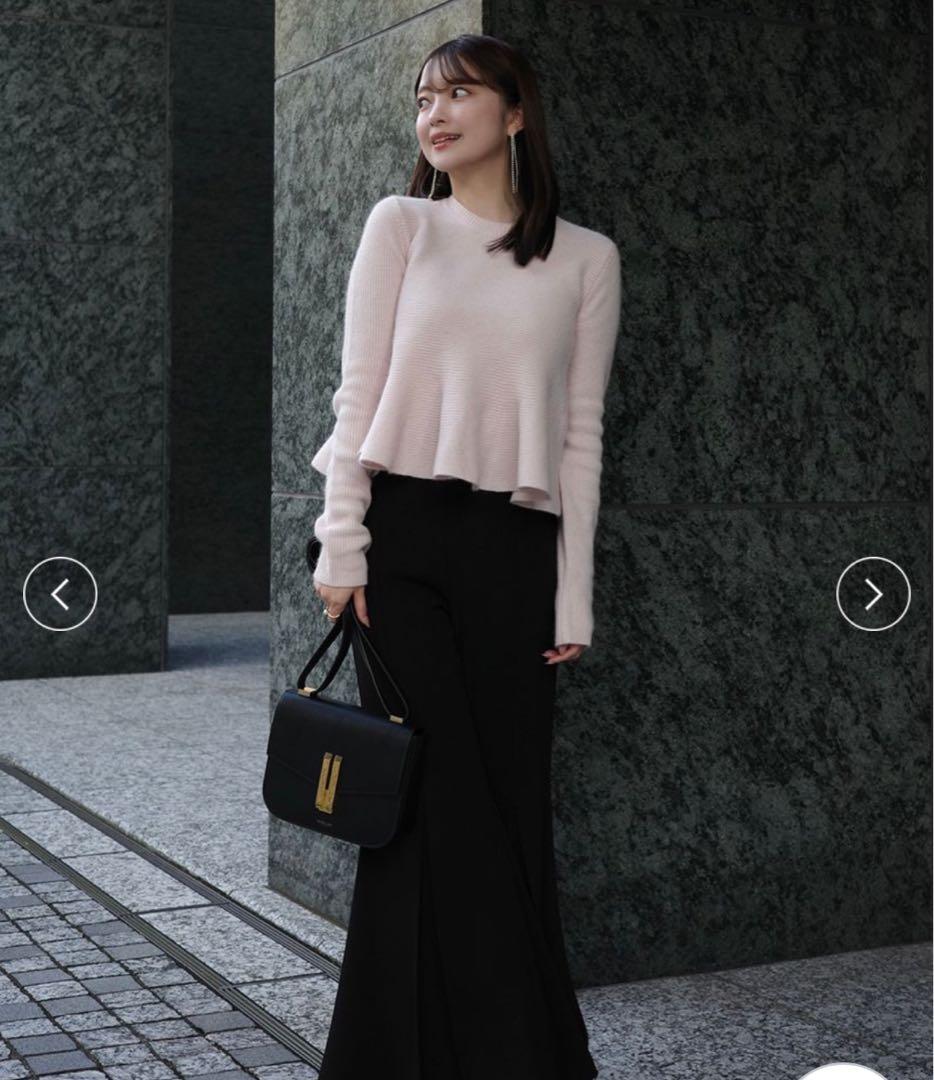 限定値下げ　anuans ペプラムショートニットトップス ピンク 2 M