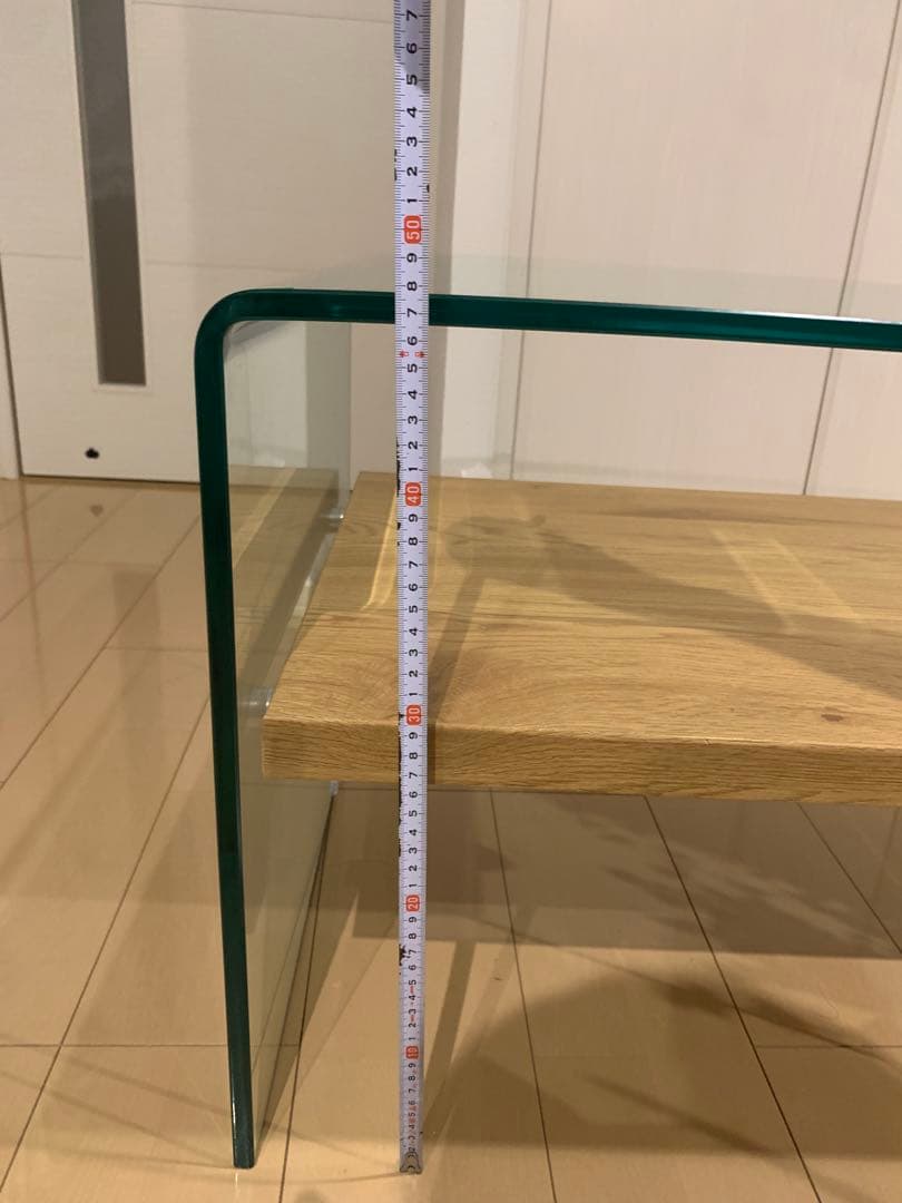 取りに来てくれる方のみご購入下さい‼️九州の工房　ガラスと木材のセンターテーブル