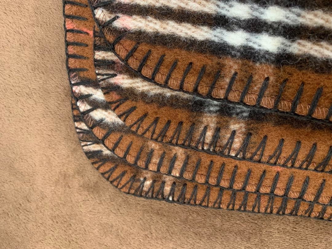 【美品】 BURBERRY ウール ブランケット ハーフケット ノバチェック