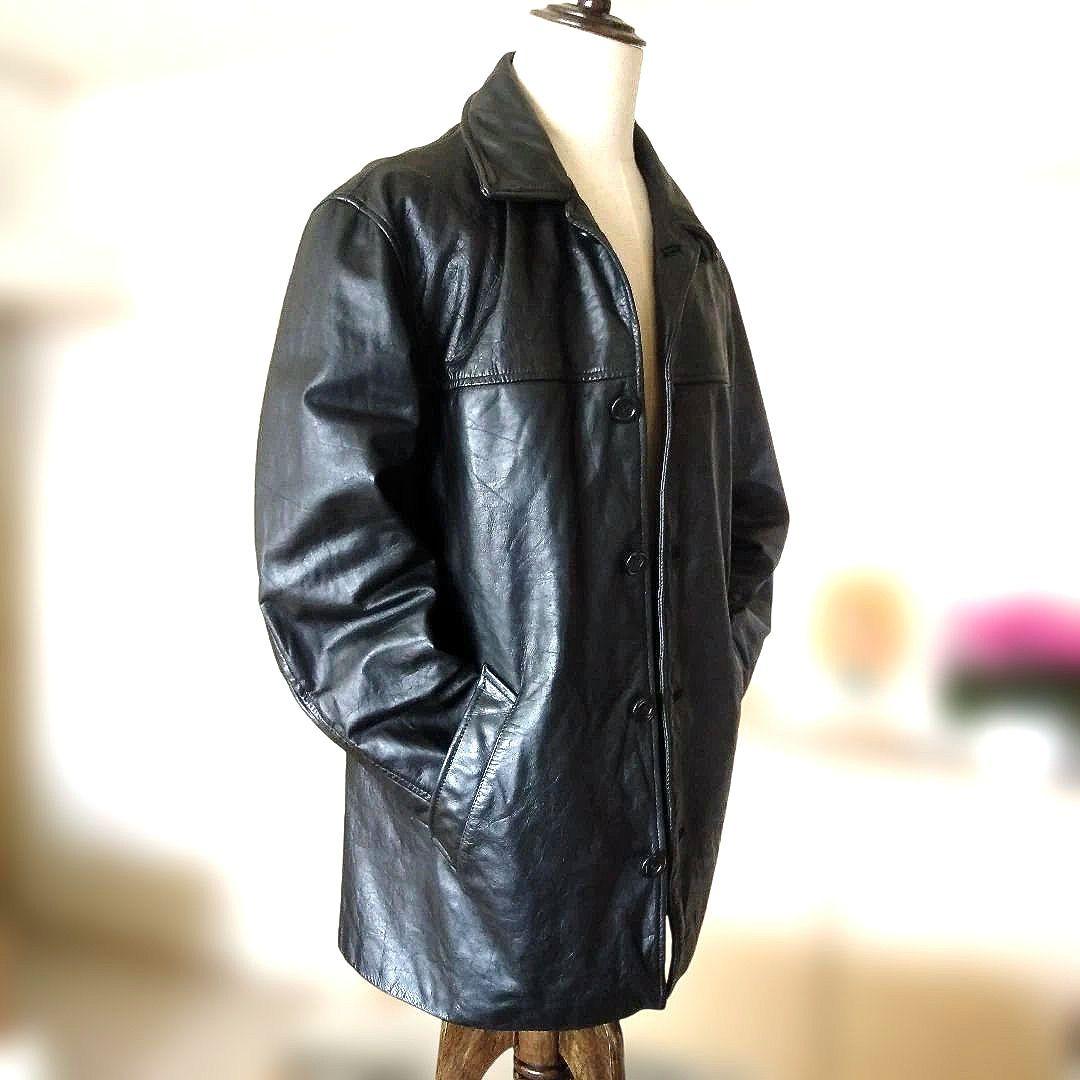 90s Vintage EU レザーカーコート ハーフコート レザージャケット