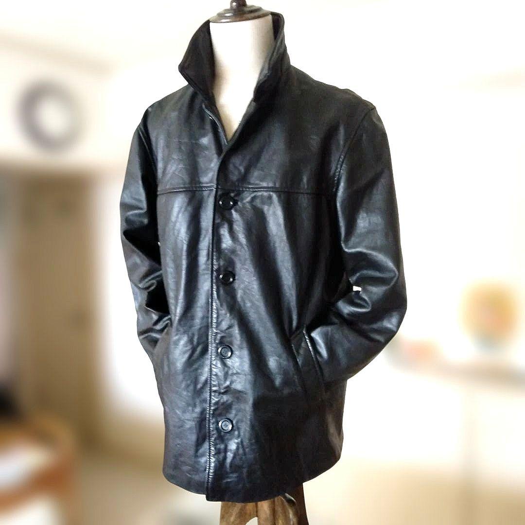 90s Vintage EU レザーカーコート ハーフコート レザージャケット