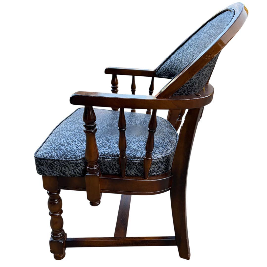 【希少】オールドカリモク コロニアル 合皮 ラタン アームチェア ③