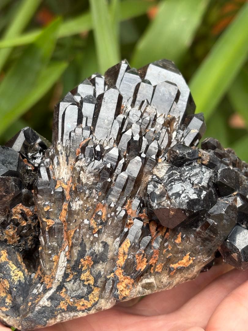 モリオン　黒水晶　キャンドルクォーツ　クラスター 893g 姿が美しい　天然石