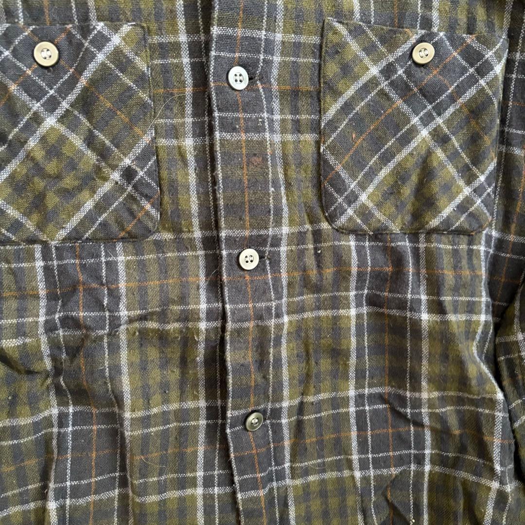 50s 60s SEARS ウール オープンカラー　チェックシャツ