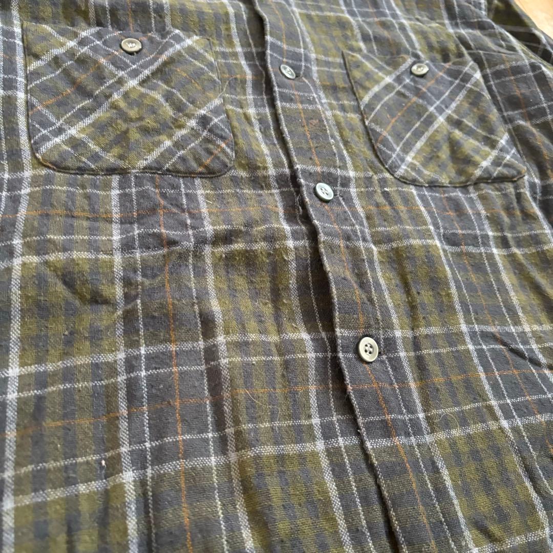 50s 60s SEARS ウール オープンカラー　チェックシャツ