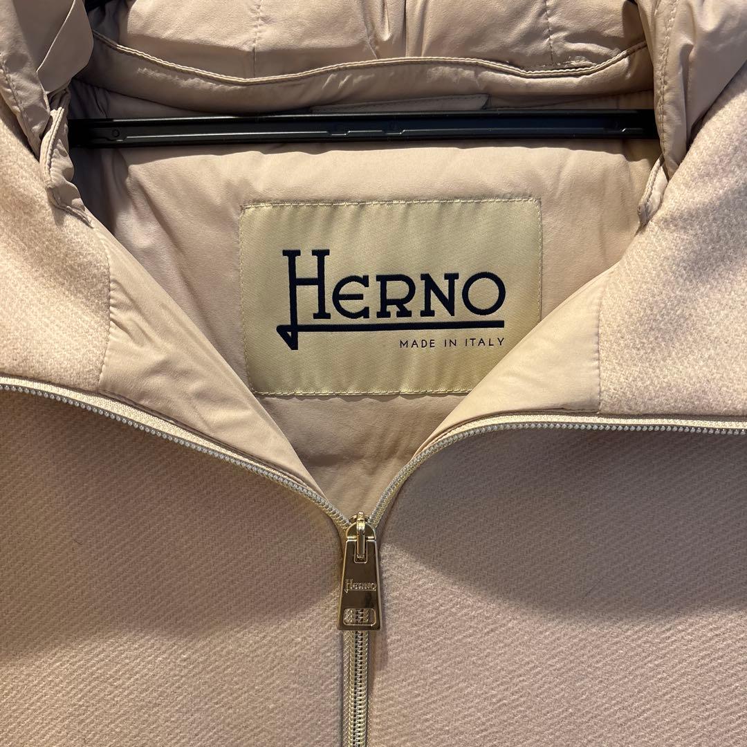 HERNO ヘルノ ウール×ナイロン 異素材切替ダウンコート　40