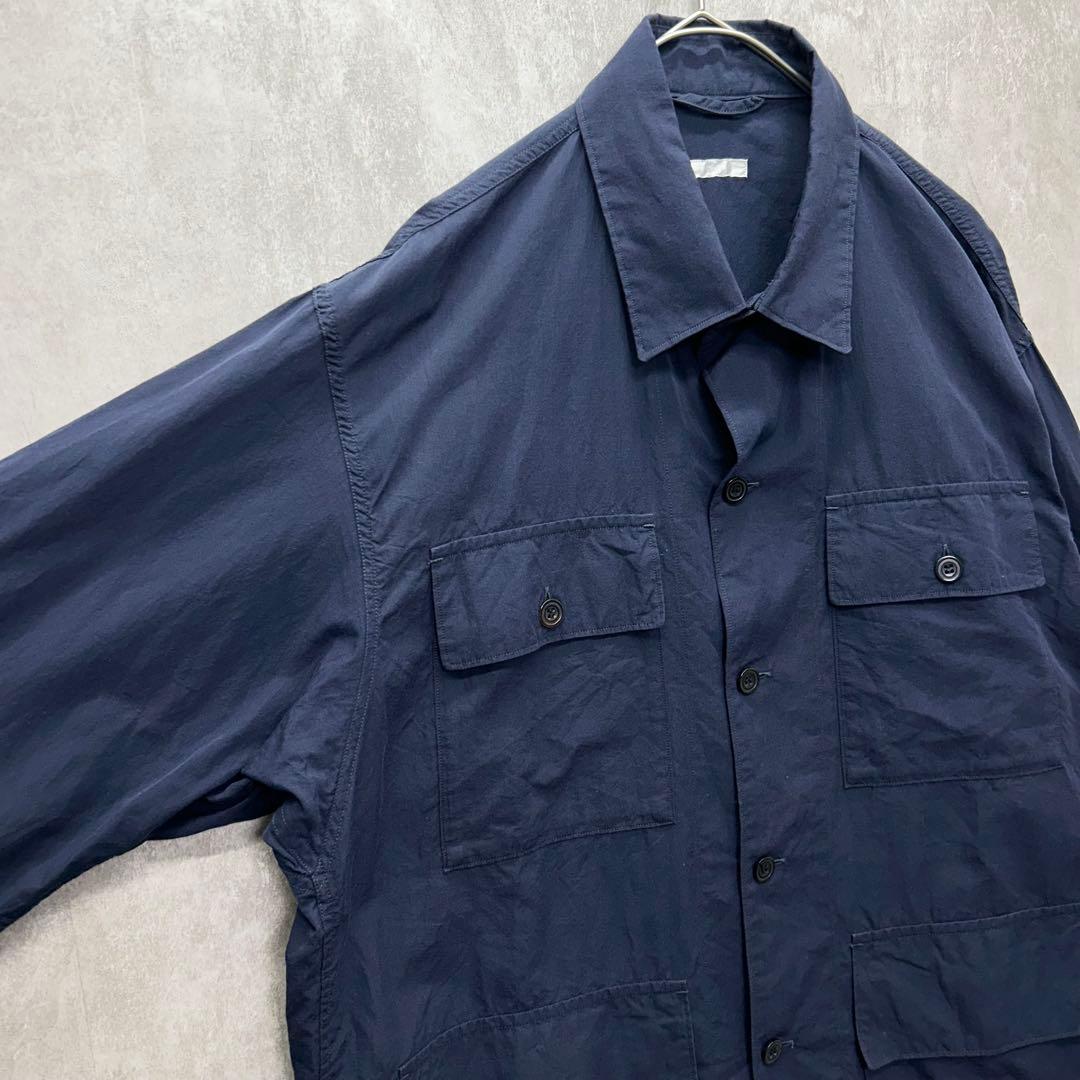 【名作】COMOLI コモリ 15SS リネンサファリジャケット ネイビー 2