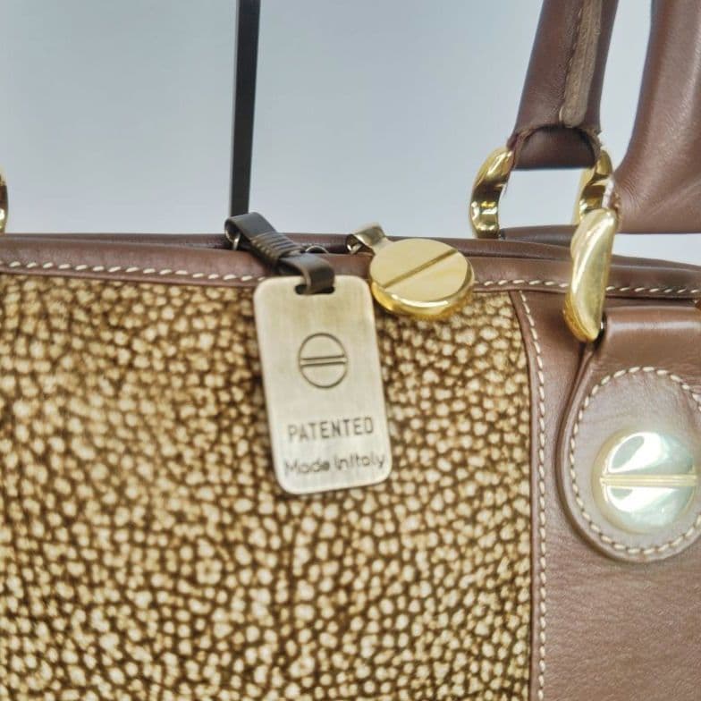 ボルボネーゼ　スエード　レザー　ブラウン　うずら　ハンド ボストン 旅行 バック