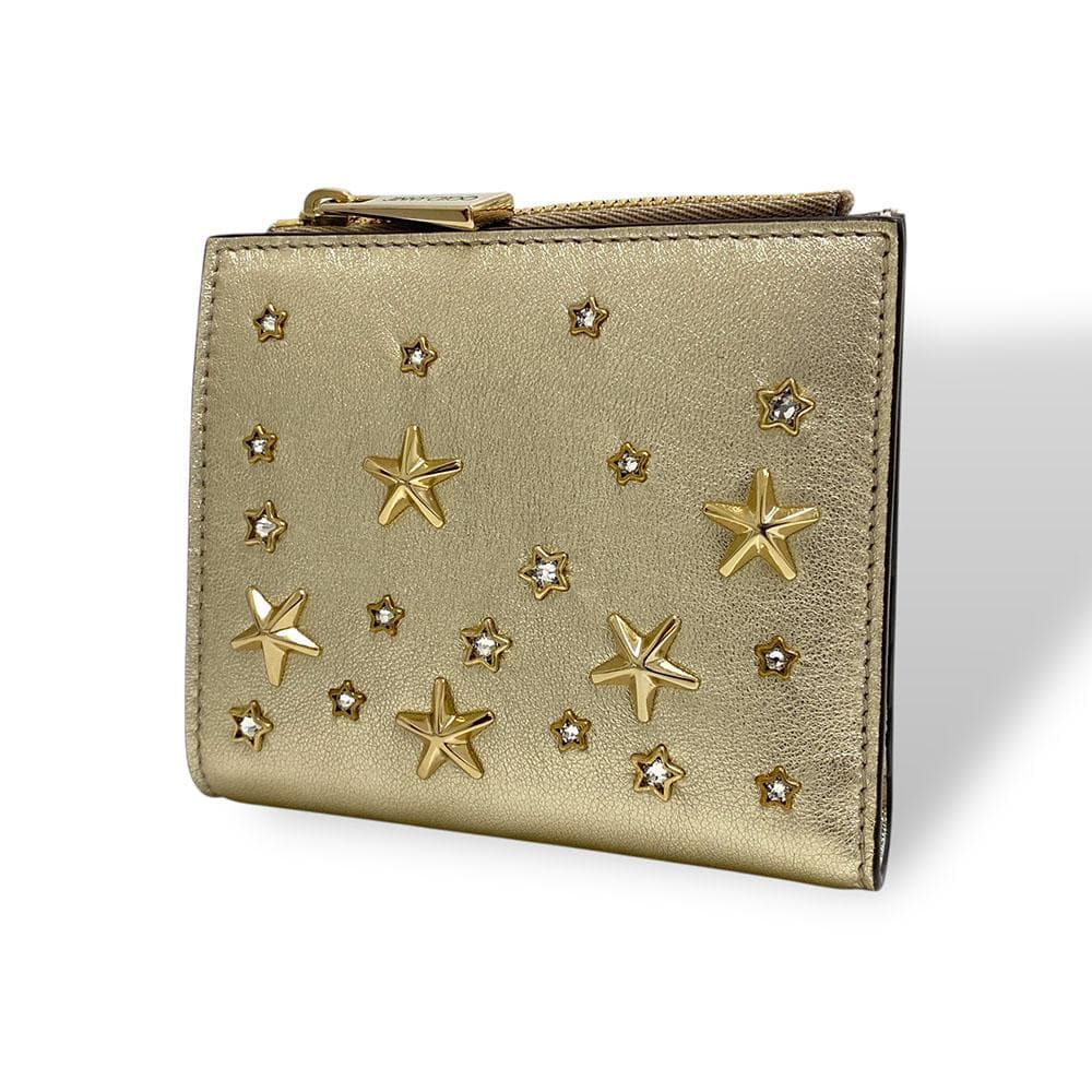 【未使用】 JIMMY CHOO ジミーチュウ 二つ折り ウォレット スタッズ
