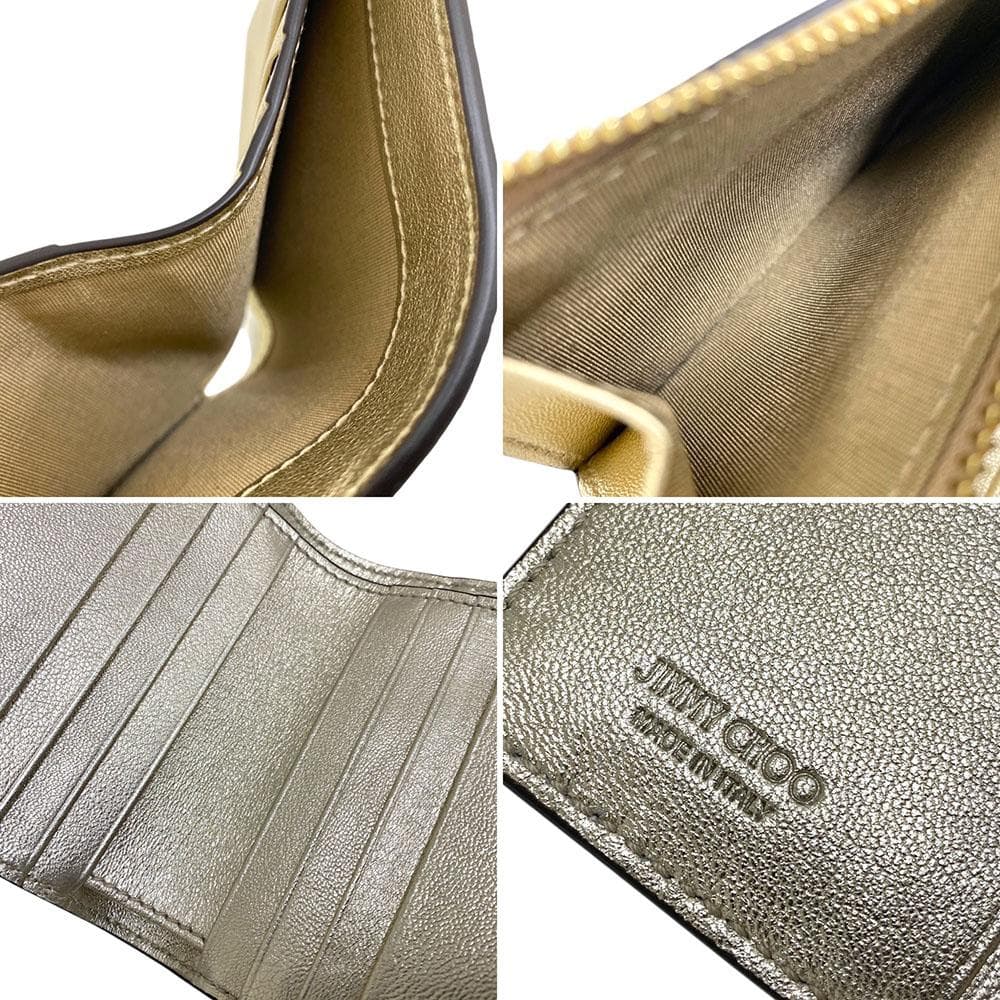 【未使用】 JIMMY CHOO ジミーチュウ 二つ折り ウォレット スタッズ