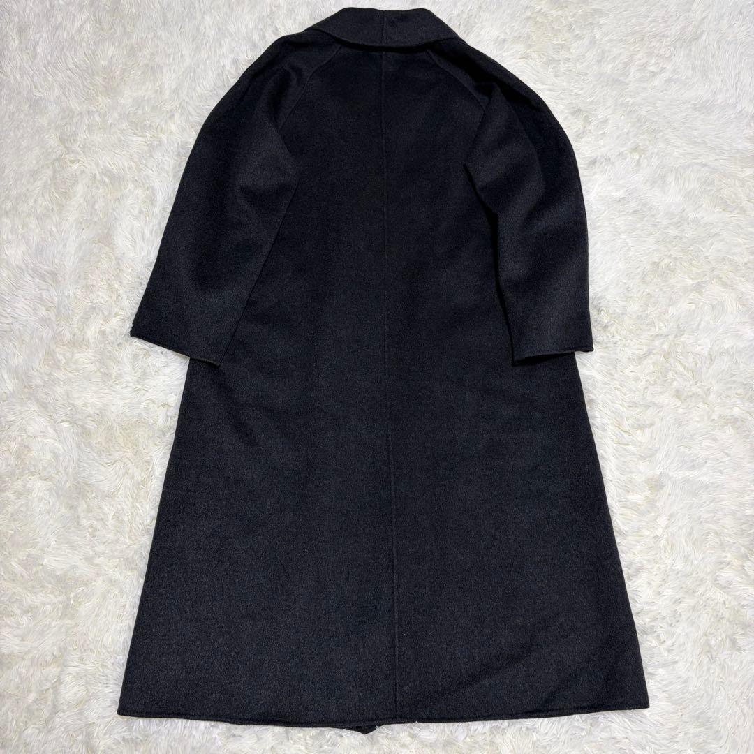 レキップヨシエイナバ　カシミア100%チェスターロングコート　ダークグレー