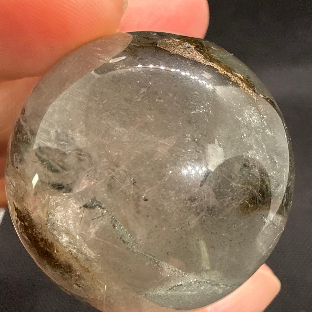 ルチル×クォーツインガーデンクォーツ　スフィア【ファントム、虹】ランダム台座付き