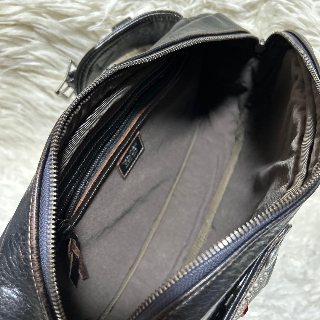 THE FLAT HEAD ホースハイドボディバッグ ブラック