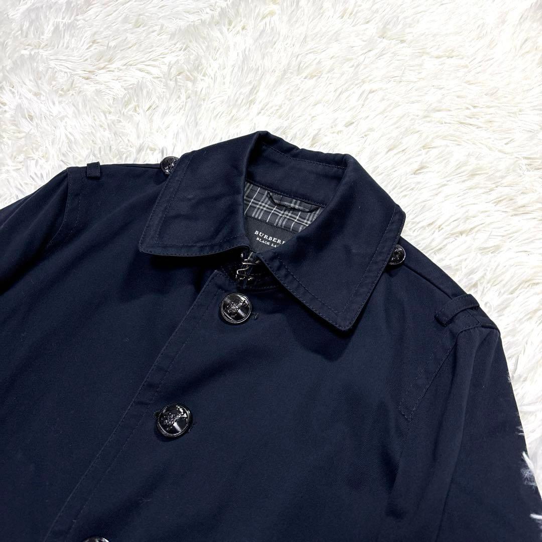 BURBERRY BLACK LABEL ネイビーチェスターコート M