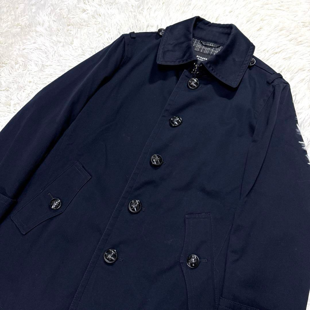 BURBERRY BLACK LABEL ネイビーチェスターコート M
