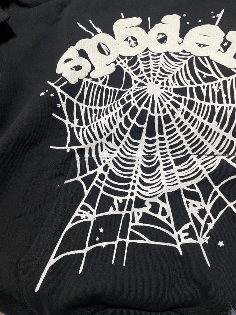 sp5der クモの巣デザイン パーカー S