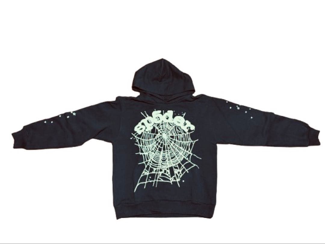 sp5der クモの巣デザイン パーカー S