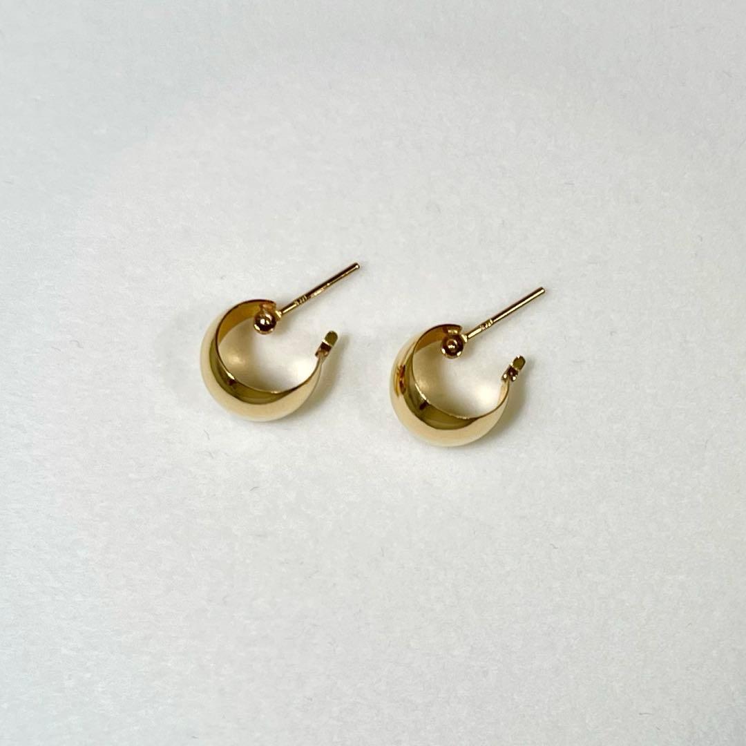 L&Co.　k18 月甲 フープピアス　10×7mm