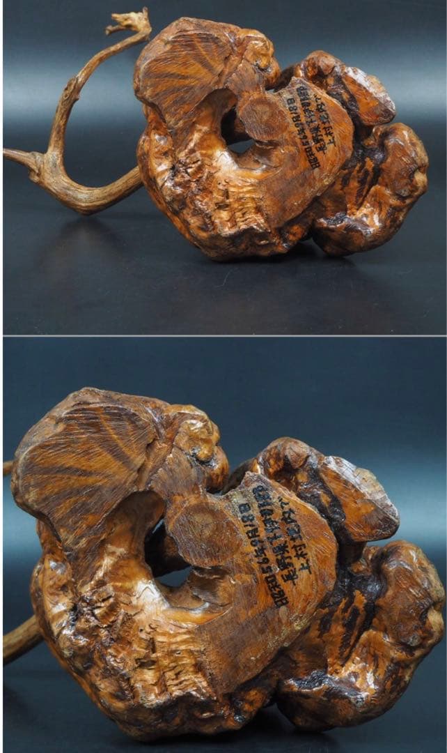 送料無料　★大珍品★天然木古瘤木/瘤杢　神木　高さ40ｃｍ　置物