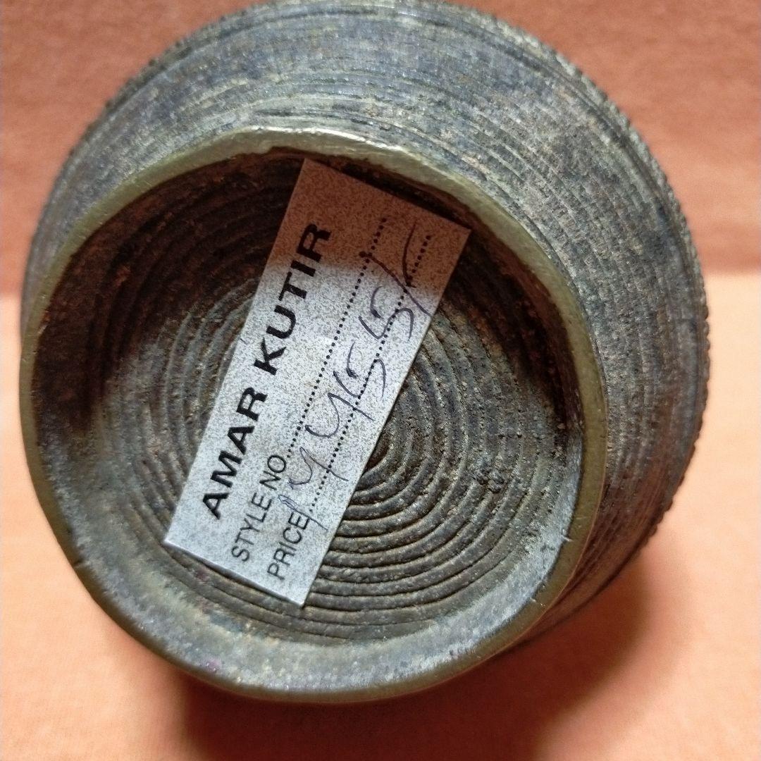 ビンテージ工芸品 Dokula 西ベンガル 置物 香炉 蓋付器アンティークg17