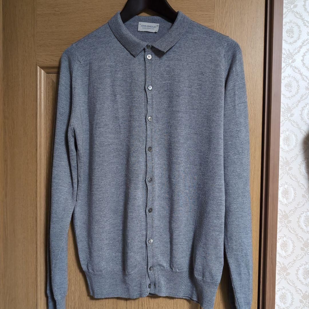 JOHN SMEDLEY ジョンスメドレー　クルーネック襟付きカーディガン