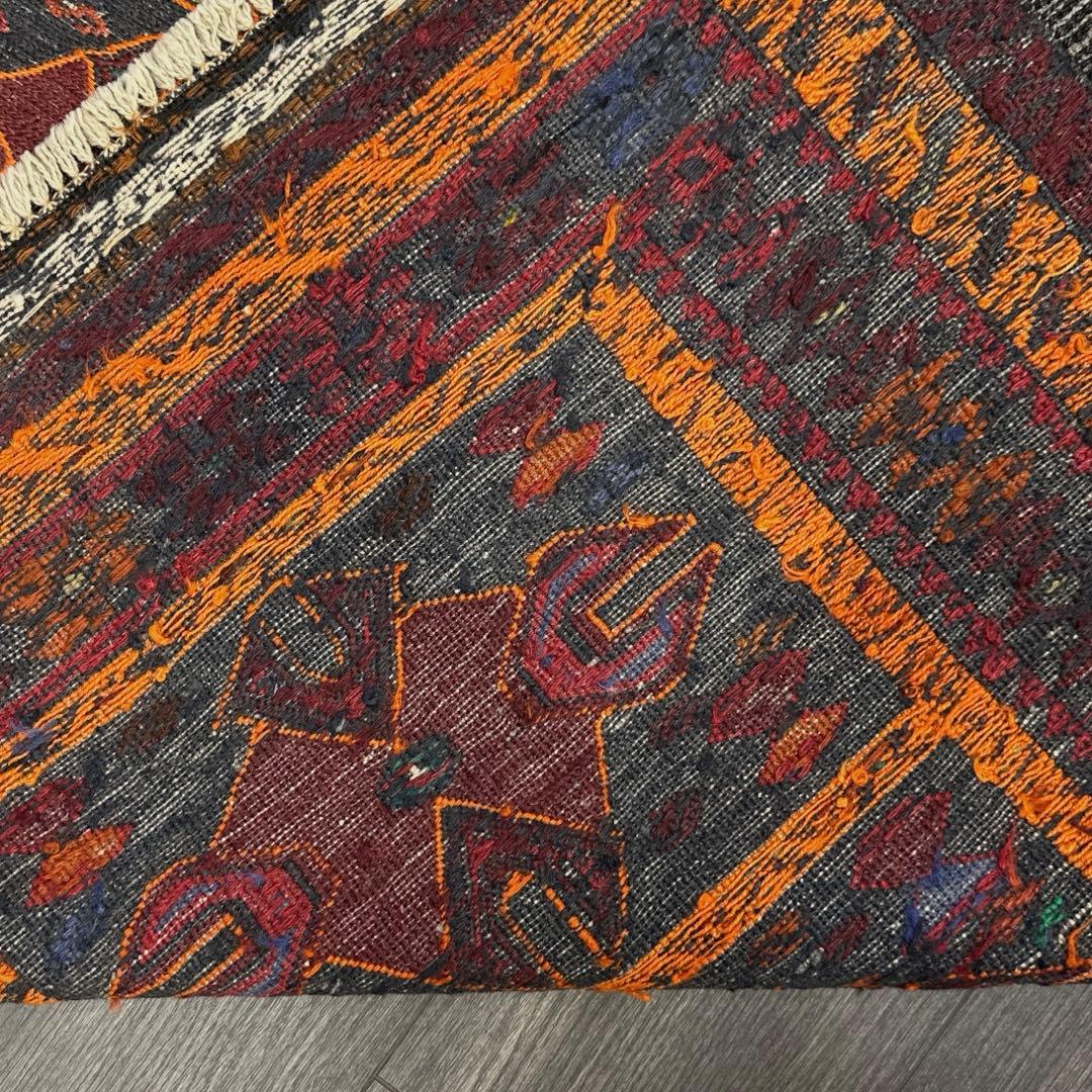 手織りキリムユニークデザインヴィンテージ ラグ118cmx191cm