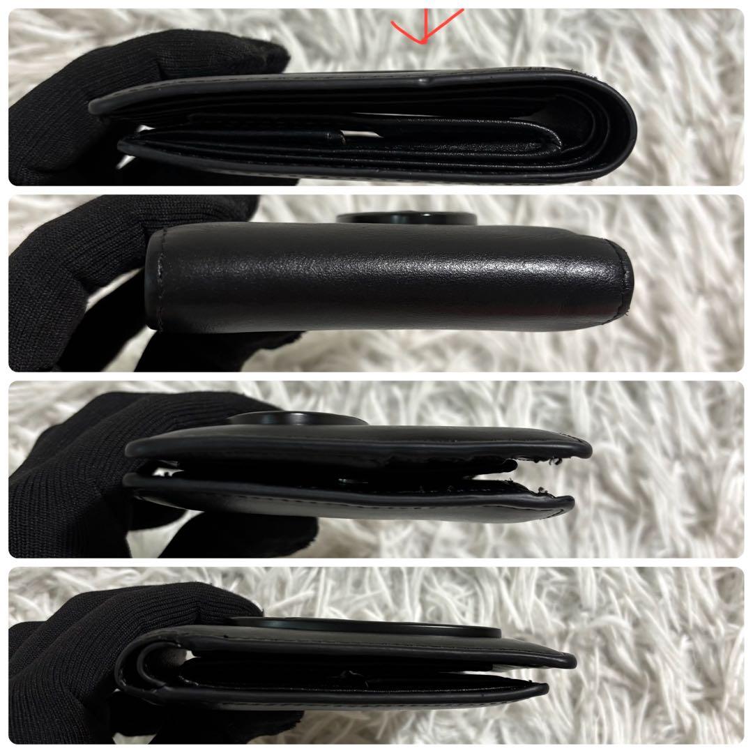 未使用級✨ディーゼル 二つ折り財布 オーバルD コンパクト Dロゴ レザー 黒