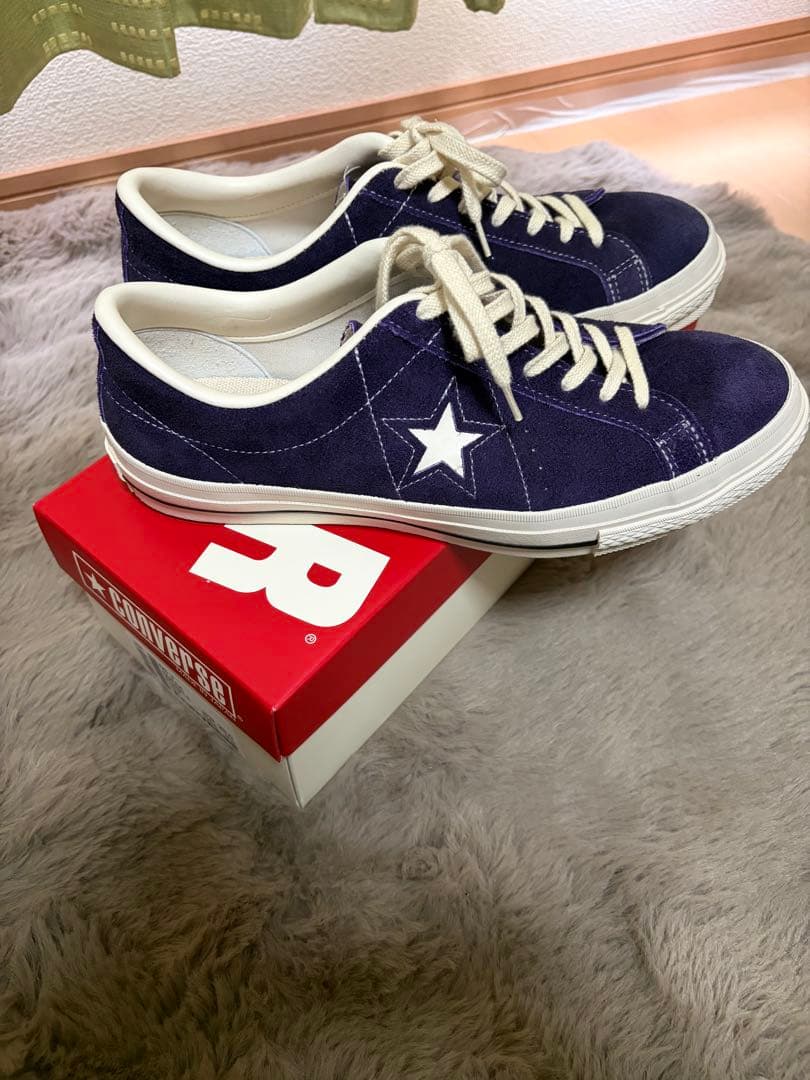 靴 CONVERSE ONE STAR J SUEDE PURPLE