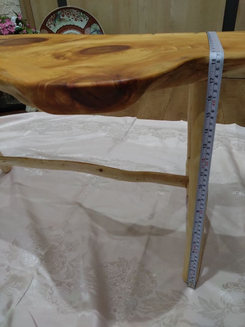 檜のローテーブル⑬値下げ❕樹齢約100年総檜造り耳付テーブル　リビング、ソファー