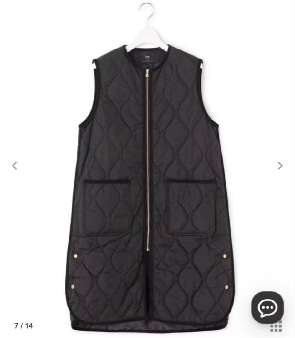 23区 大きいサイズ【撥水加工】中綿 パディング ジレ ブラック 46