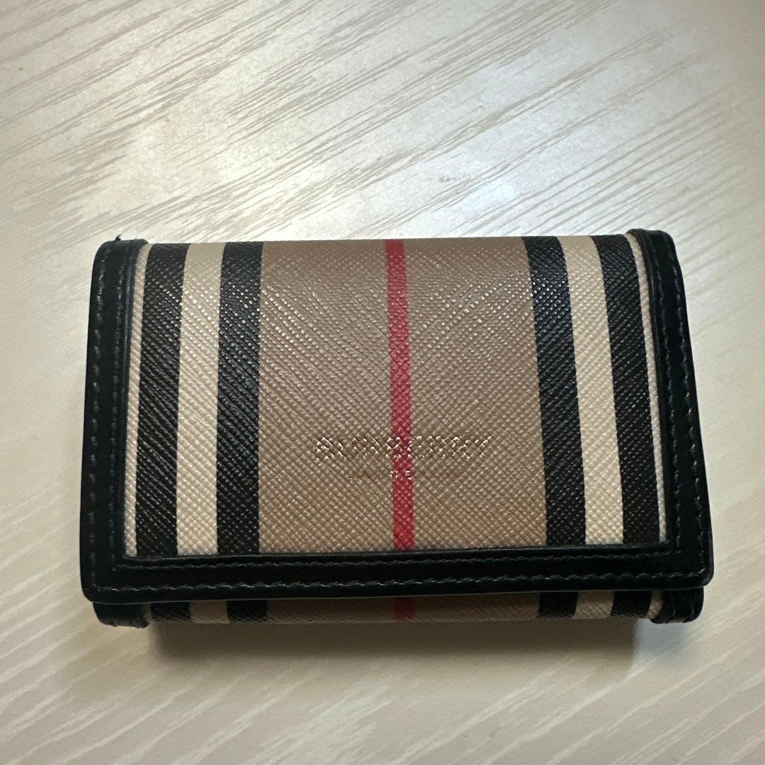 Burberry ストライプ 三つ折り財布